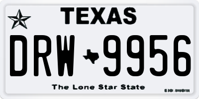 TX license plate DRW9956