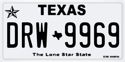TX license plate DRW9969
