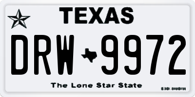 TX license plate DRW9972