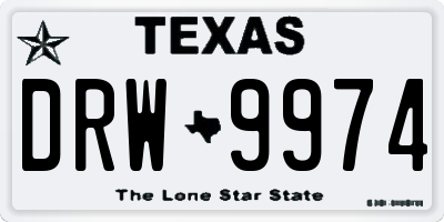 TX license plate DRW9974