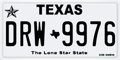 TX license plate DRW9976