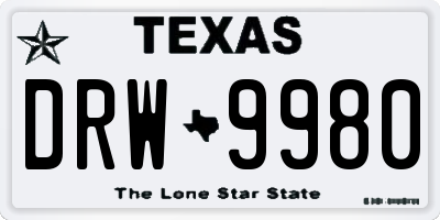 TX license plate DRW9980