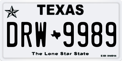 TX license plate DRW9989