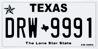 TX license plate DRW9991