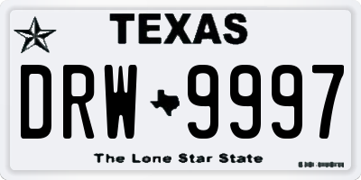 TX license plate DRW9997