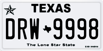TX license plate DRW9998