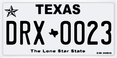 TX license plate DRX0023