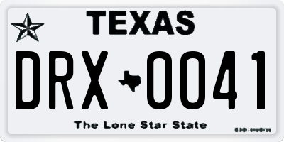 TX license plate DRX0041