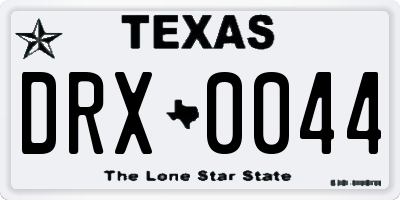 TX license plate DRX0044