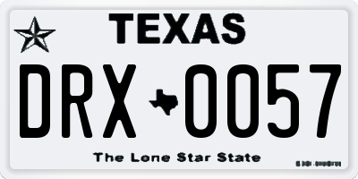 TX license plate DRX0057