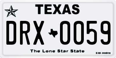 TX license plate DRX0059