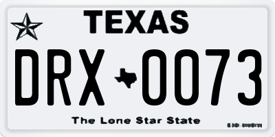 TX license plate DRX0073