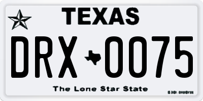 TX license plate DRX0075