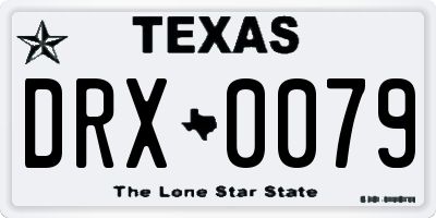 TX license plate DRX0079