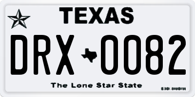 TX license plate DRX0082