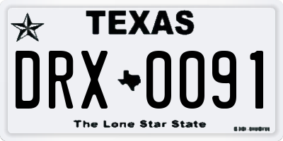 TX license plate DRX0091