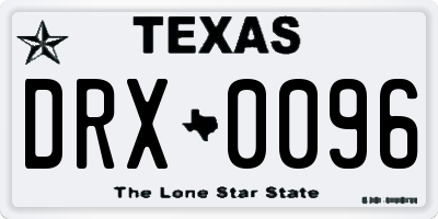 TX license plate DRX0096