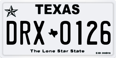TX license plate DRX0126