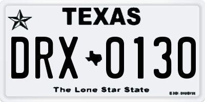 TX license plate DRX0130