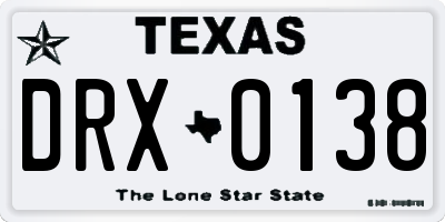 TX license plate DRX0138