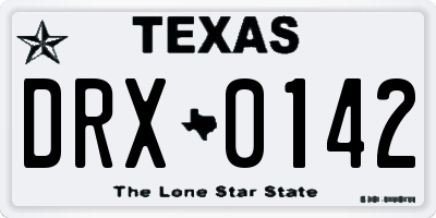 TX license plate DRX0142
