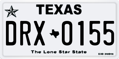 TX license plate DRX0155