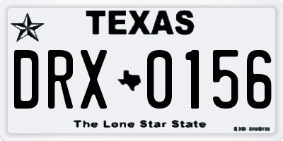 TX license plate DRX0156