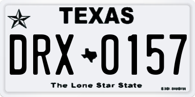 TX license plate DRX0157