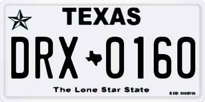 TX license plate DRX0160