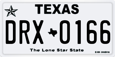 TX license plate DRX0166