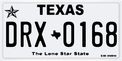 TX license plate DRX0168