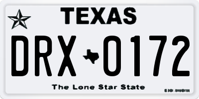 TX license plate DRX0172