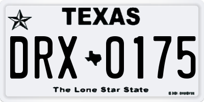 TX license plate DRX0175