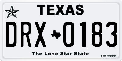 TX license plate DRX0183