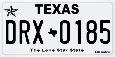 TX license plate DRX0185