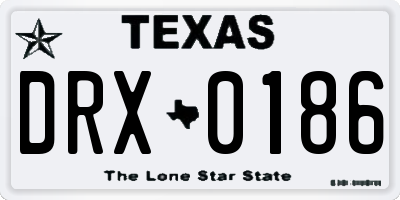 TX license plate DRX0186