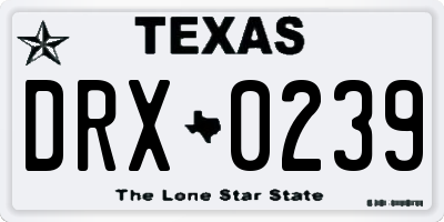 TX license plate DRX0239
