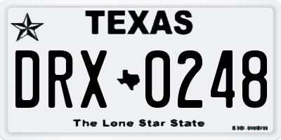 TX license plate DRX0248