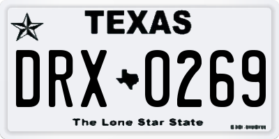 TX license plate DRX0269