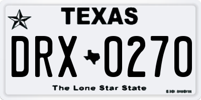 TX license plate DRX0270