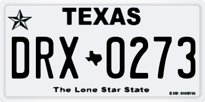TX license plate DRX0273