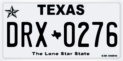 TX license plate DRX0276
