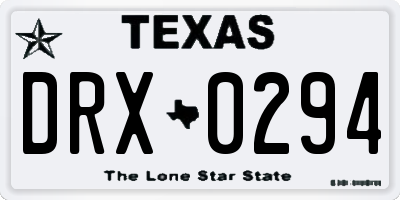 TX license plate DRX0294
