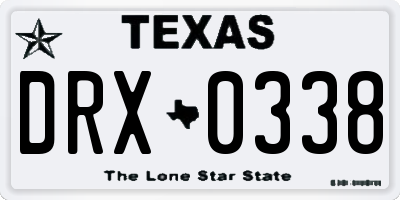TX license plate DRX0338