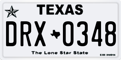 TX license plate DRX0348