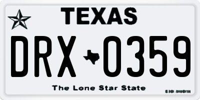 TX license plate DRX0359