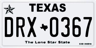 TX license plate DRX0367