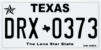 TX license plate DRX0373