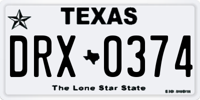 TX license plate DRX0374