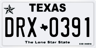 TX license plate DRX0391